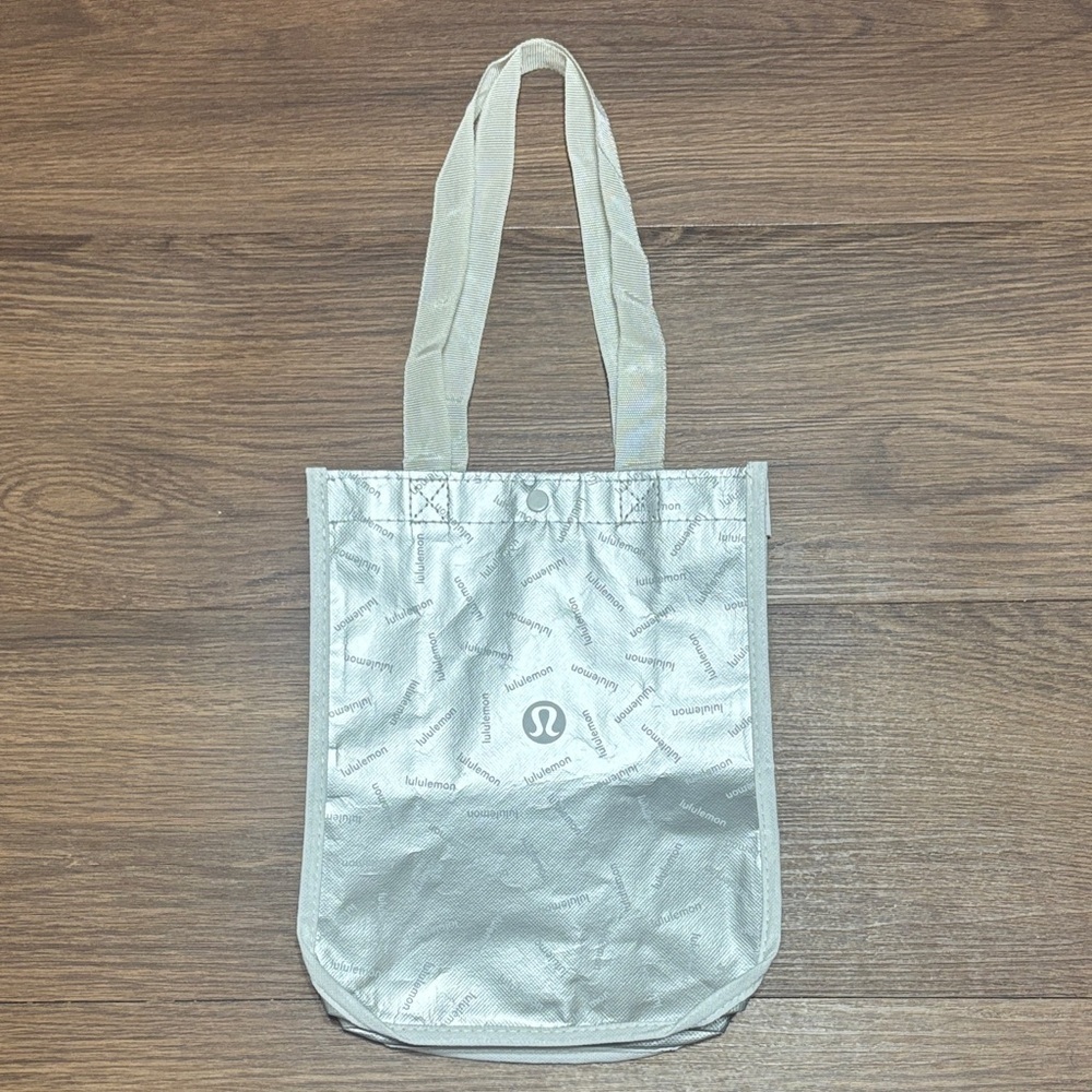 Lululemon Athletica Shimmering Silver Reusable Tote Bag | Gym Yoga Bag